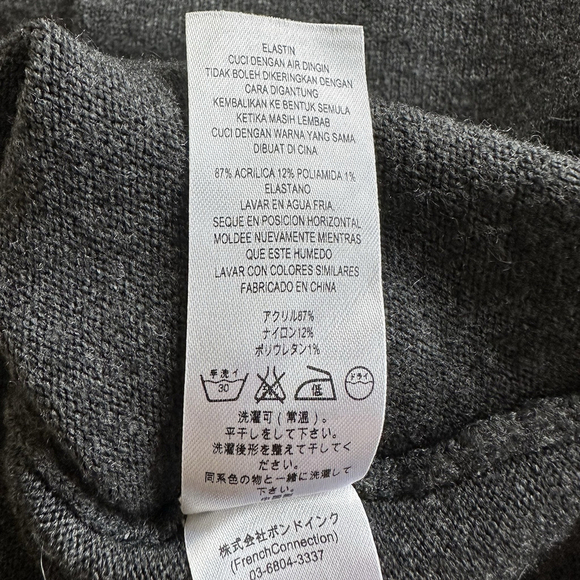 French Connection Women's Grey Knit Pullover Tunic Sweater Cowl Neck Size Large - Picture 15 of 15